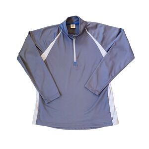 Alo Womens Large 1/4 Zip Gray Pull Over Gym Yoga Tennis Activewear‎ Pickleball